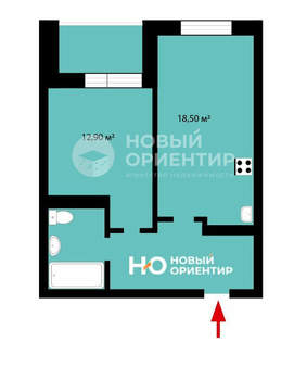 1-к квартира, вторичка, 44м2, 2/11 этаж