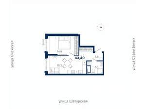 1-к квартира, вторичка, 43м2, 9/20 этаж