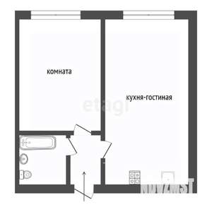 1-к квартира, вторичка, 39м2, 1/25 этаж