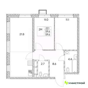 2-к квартира, вторичка, 60м2, 11/31 этаж