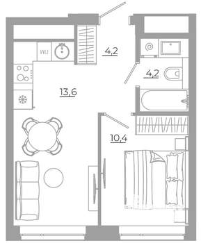 1-к квартира, вторичка, 32м2, 5/29 этаж