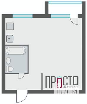 1-к квартира, вторичка, 28м2, 3/5 этаж