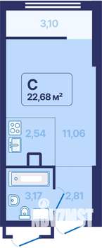 Студия квартира, вторичка, 23м2, 20/27 этаж
