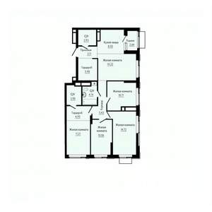 5-к квартира, строящийся дом, 102м2, 30/30 этаж