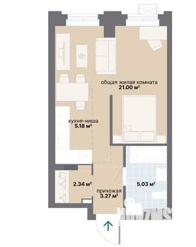 Студия квартира, вторичка, 37м2, 6/25 этаж