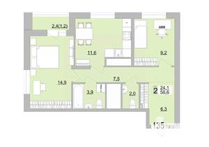 2-к квартира, вторичка, 57м2, 18/24 этаж