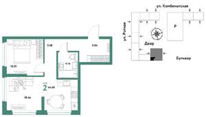 2-к квартира, вторичка, 45м2, 7/21 этаж