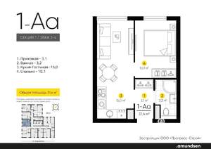 1-к квартира, вторичка, 31м2, 3/24 этаж