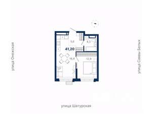 1-к квартира, вторичка, 41м2, 12/20 этаж