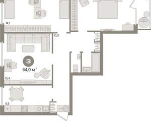 3-к квартира, вторичка, 63м2, 6/9 этаж