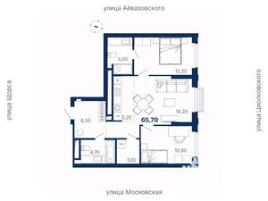 2-к квартира, вторичка, 66м2, 16/29 этаж