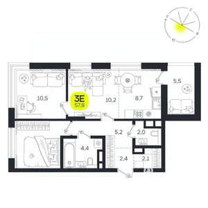 3-к квартира, вторичка, 58м2, 7/27 этаж