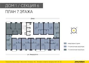 1-к квартира, вторичка, 32м2, 7/24 этаж