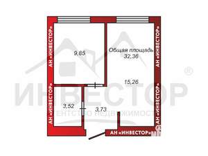 1-к квартира, вторичка, 33м2, 12/12 этаж
