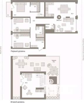 3-к квартира, вторичка, 191м2, 7/17 этаж
