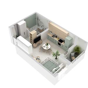 Студия квартира, вторичка, 30м2, 4/17 этаж