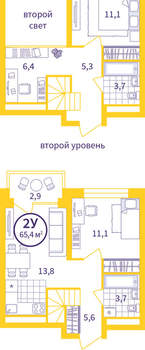 2-к квартира, вторичка, 63м2, 14/24 этаж