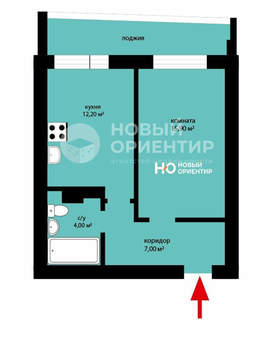 1-к квартира, вторичка, 43м2, 11/20 этаж