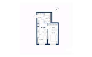 1-к квартира, вторичка, 46м2, 9/28 этаж