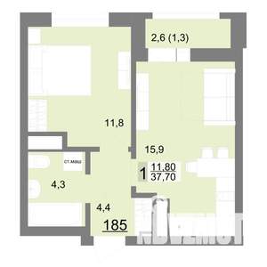 1-к квартира, вторичка, 38м2, 22/26 этаж