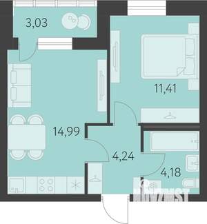 1-к квартира, вторичка, 36м2, 10/25 этаж