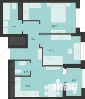 2-к квартира, вторичка, 55м2, 17/22 этаж
