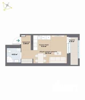 Студия квартира, вторичка, 33м2, 7/9 этаж