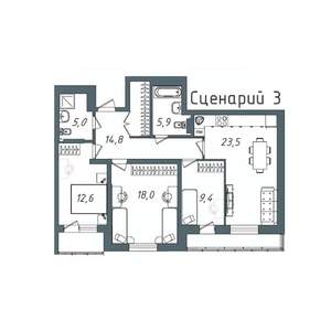 3-к квартира, вторичка, 98м2, 16/20 этаж