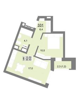 1-к квартира, вторичка, 39м2, 15/18 этаж