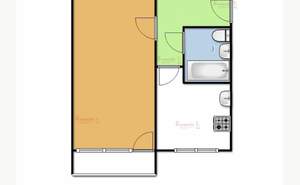 1-к квартира, вторичка, 41м2, 1/4 этаж