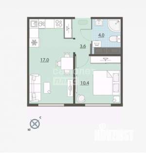 1-к квартира, вторичка, 35м2, 14/24 этаж