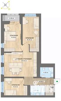 3-к квартира, вторичка, 89м2, 23/26 этаж