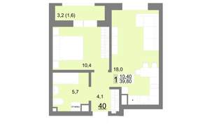 1-к квартира, вторичка, 40м2, 6/26 этаж