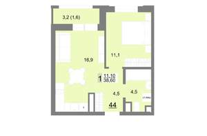 1-к квартира, вторичка, 39м2, 8/26 этаж