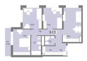 3-к квартира, вторичка, 87м2, 18/25 этаж