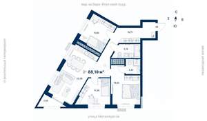 3-к квартира, вторичка, 88м2, 31/31 этаж
