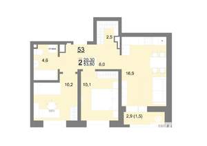 2-к квартира, вторичка, 54м2, 7/26 этаж