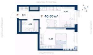 1-к квартира, вторичка, 41м2, 24/31 этаж