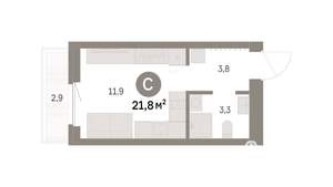 Студия квартира, вторичка, 22м2, 5/9 этаж