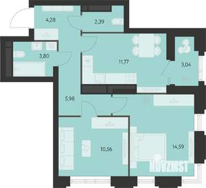 2-к квартира, вторичка, 55м2, 5/24 этаж