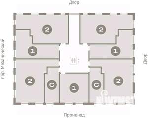 1-к квартира, вторичка, 44м2, 4/17 этаж