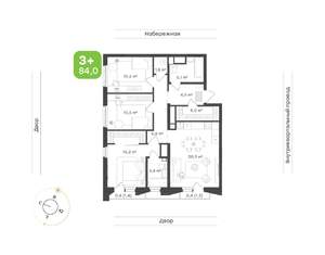 3-к квартира, вторичка, 84м2, 23/24 этаж
