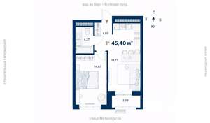 1-к квартира, вторичка, 45м2, 31/31 этаж