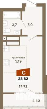 Студия квартира, вторичка, 29м2, 15/23 этаж