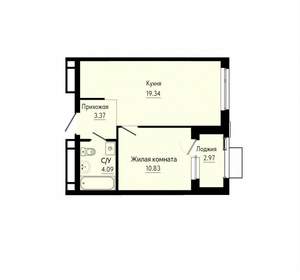 1-к квартира, вторичка, 39м2, 23/30 этаж