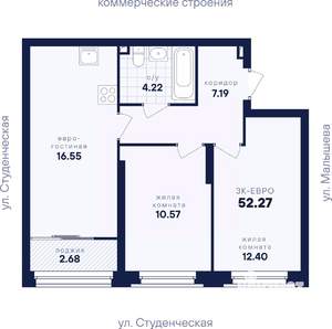 2-к квартира, вторичка, 52м2, 24/31 этаж