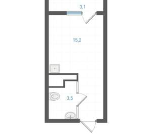 Студия квартира, вторичка, 19м2, 23/25 этаж