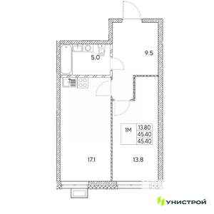 1-к квартира, вторичка, 45м2, 10/31 этаж