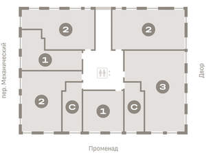 2-к квартира, вторичка, 65м2, 3/17 этаж