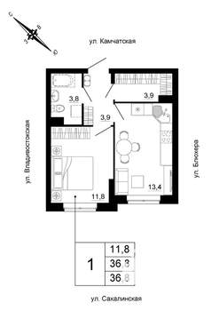 1-к квартира, вторичка, 37м2, 4/24 этаж